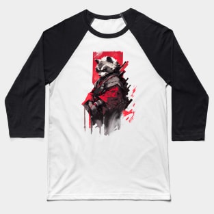 Raccoon samurai warrior Baseball T-Shirt